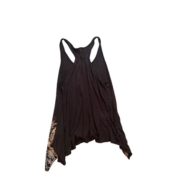 Retro Robin K Asymmetric Black and Tan Graphic Tank Top - Size M/L - Picture 2 of 3